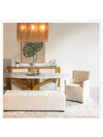 Malibu 90" Iron & Marble Oval Dining Table