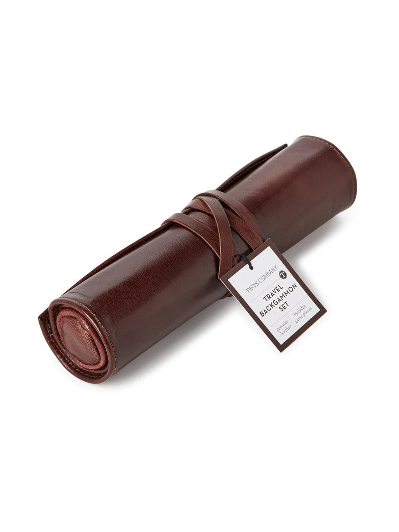 Roll-Up Portable Backgammon Game Set | Genuine Leather