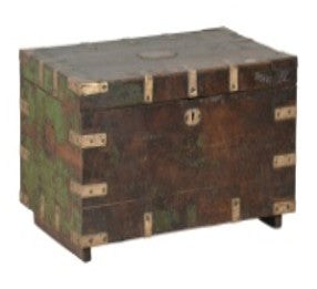 Vintage Trunk w Brass | Green