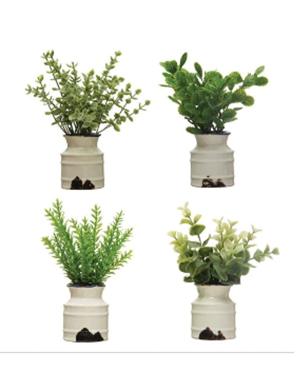 Faux Plant in Stoneware Pot|Assorted