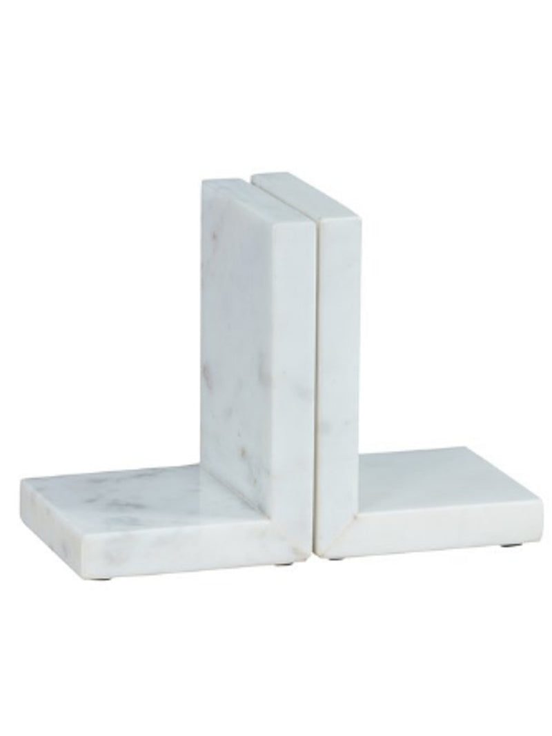 White Marble Bookends | Set of 2