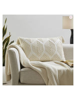 Honeycomb Cotton Tufted Pillow w/Tassels