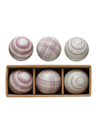 3" Round Hand-Painted Stoneware Orbs