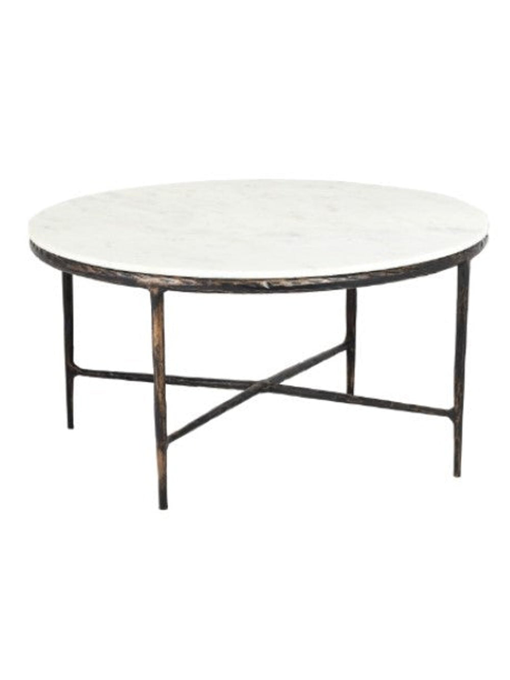 Marble & Bronze Round Coffee Table