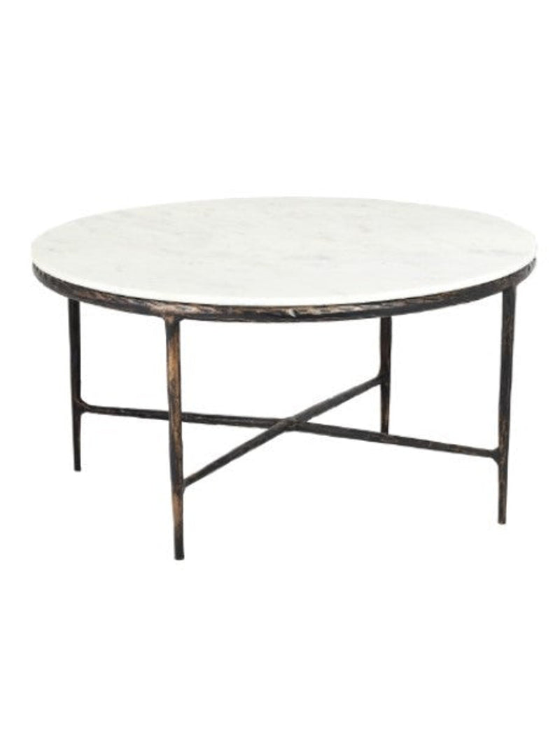 Marble & Bronze Round Coffee Table