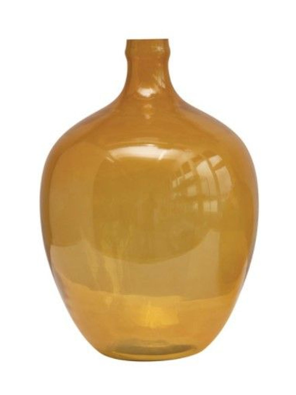 Round Mustard Glass Bottle