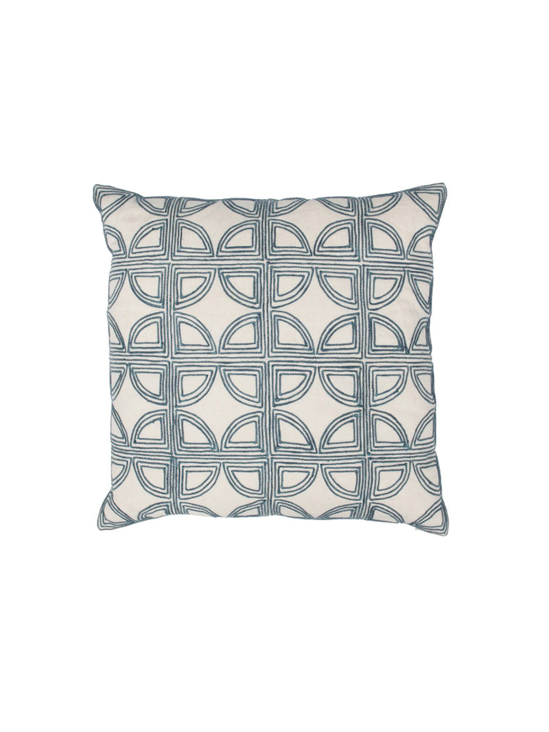 Elea Throw Pillow 22" | Ivory/Navy