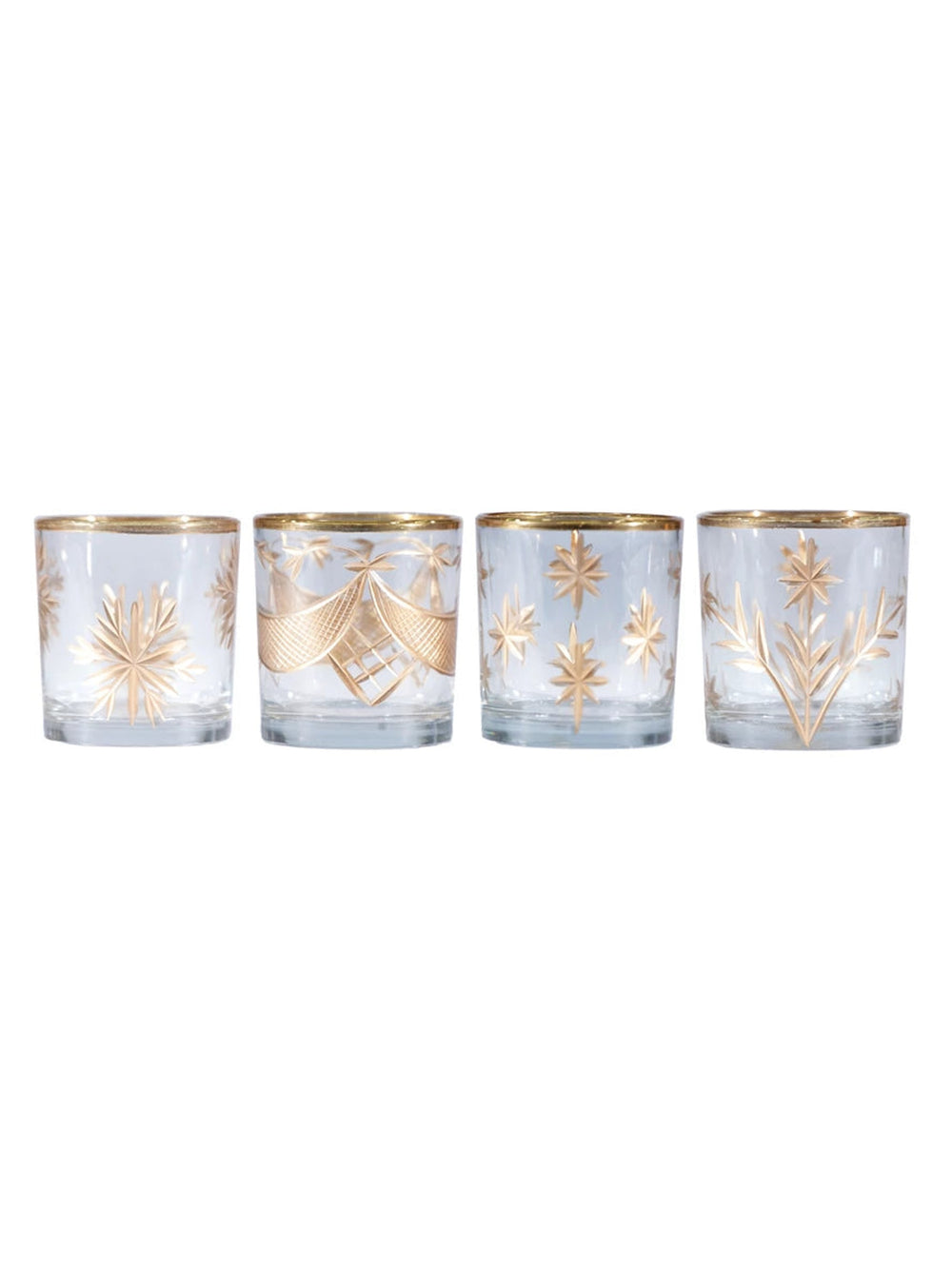 Etched Gold Glass Votive-4 Styles