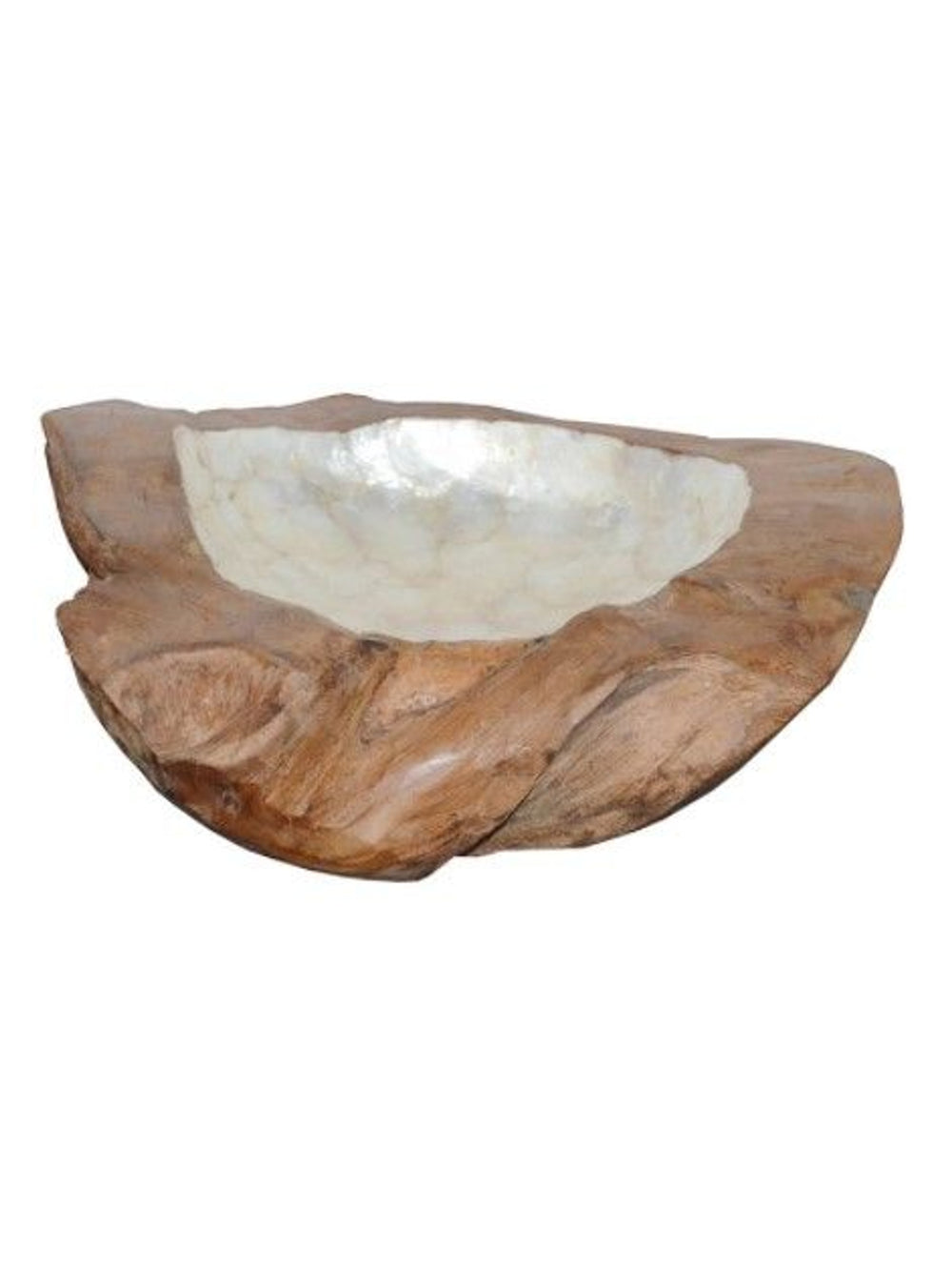 Teak Wood Decorative Shell Bowl