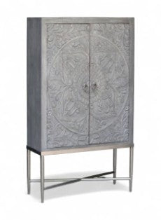 Wood Armoire on Steel Stand