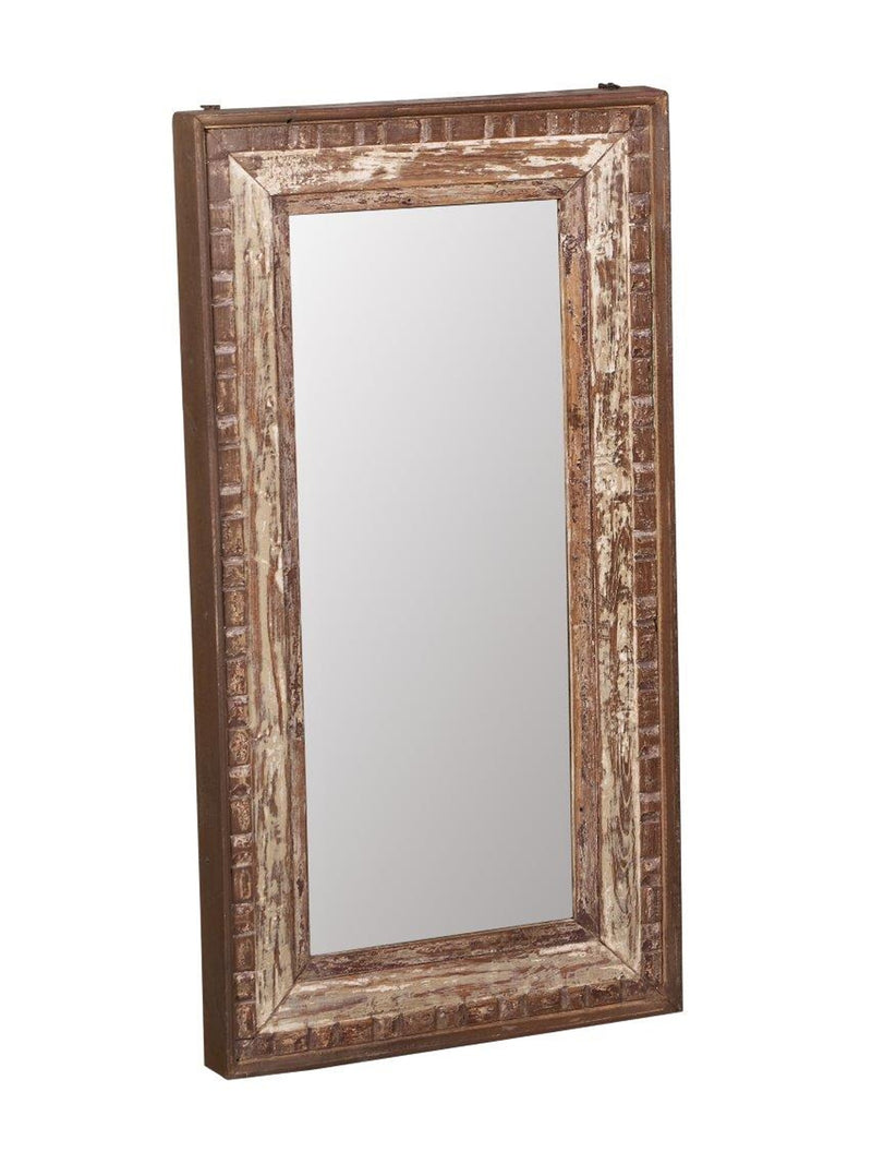 Two Toned Brown Wood Mirror