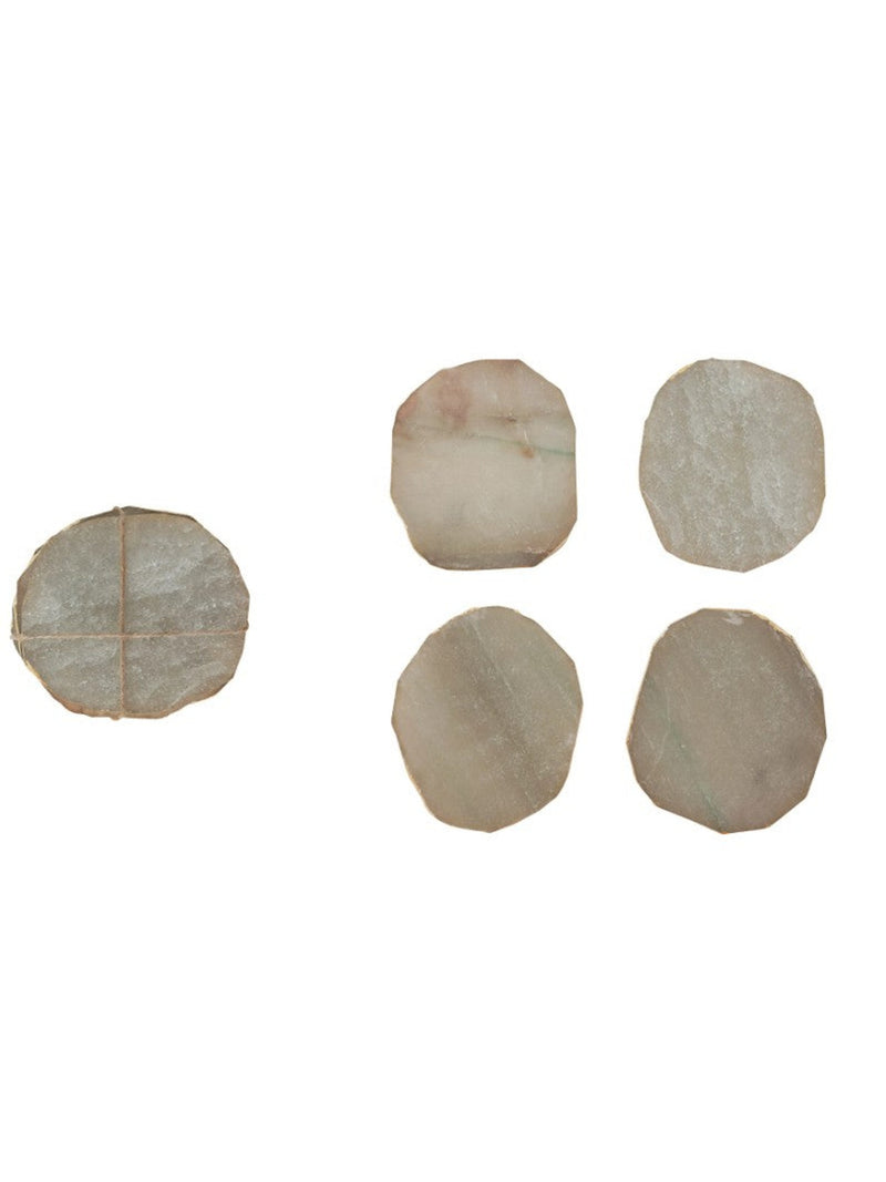 Quartz Coaster w/Gold Edge, Set of 4
