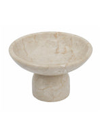 Round Marble Pedestal Fruit Bowl | Cream