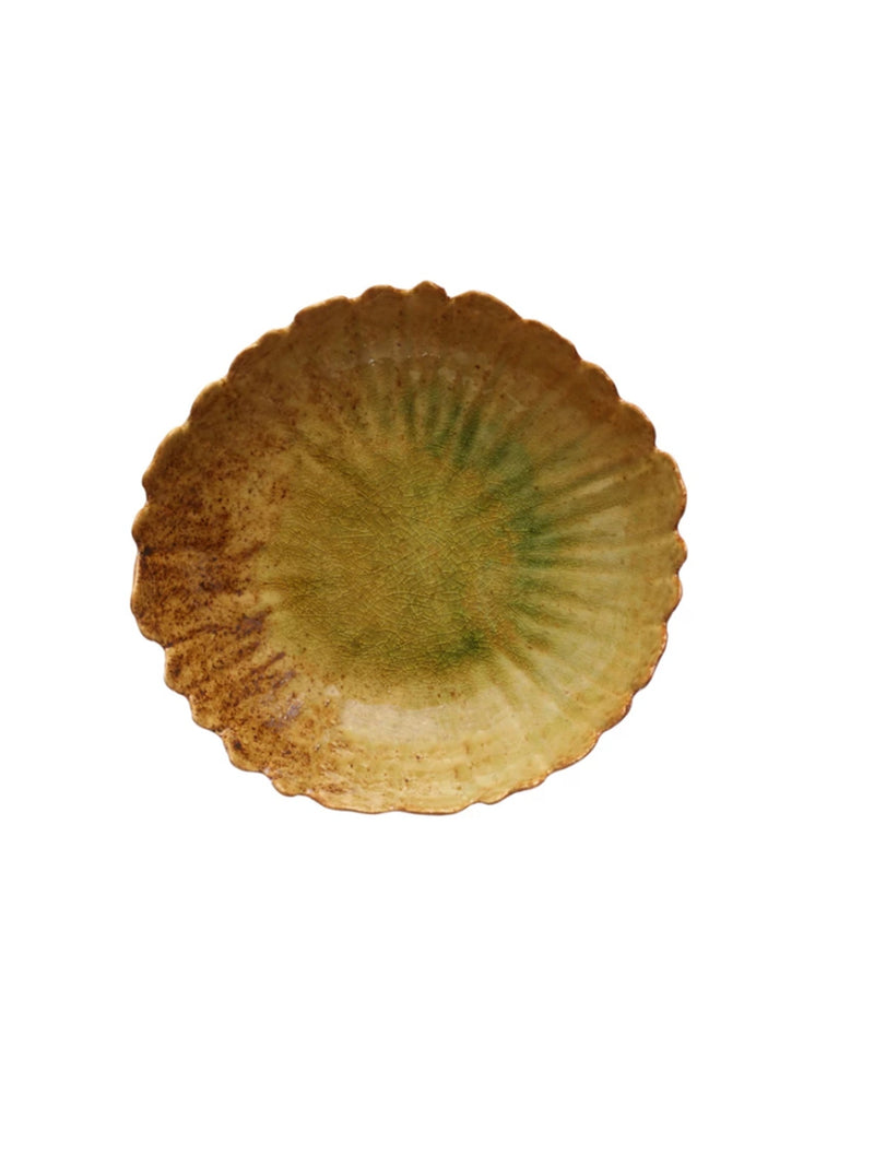 Stoneware Platter w/Scalloped Edges