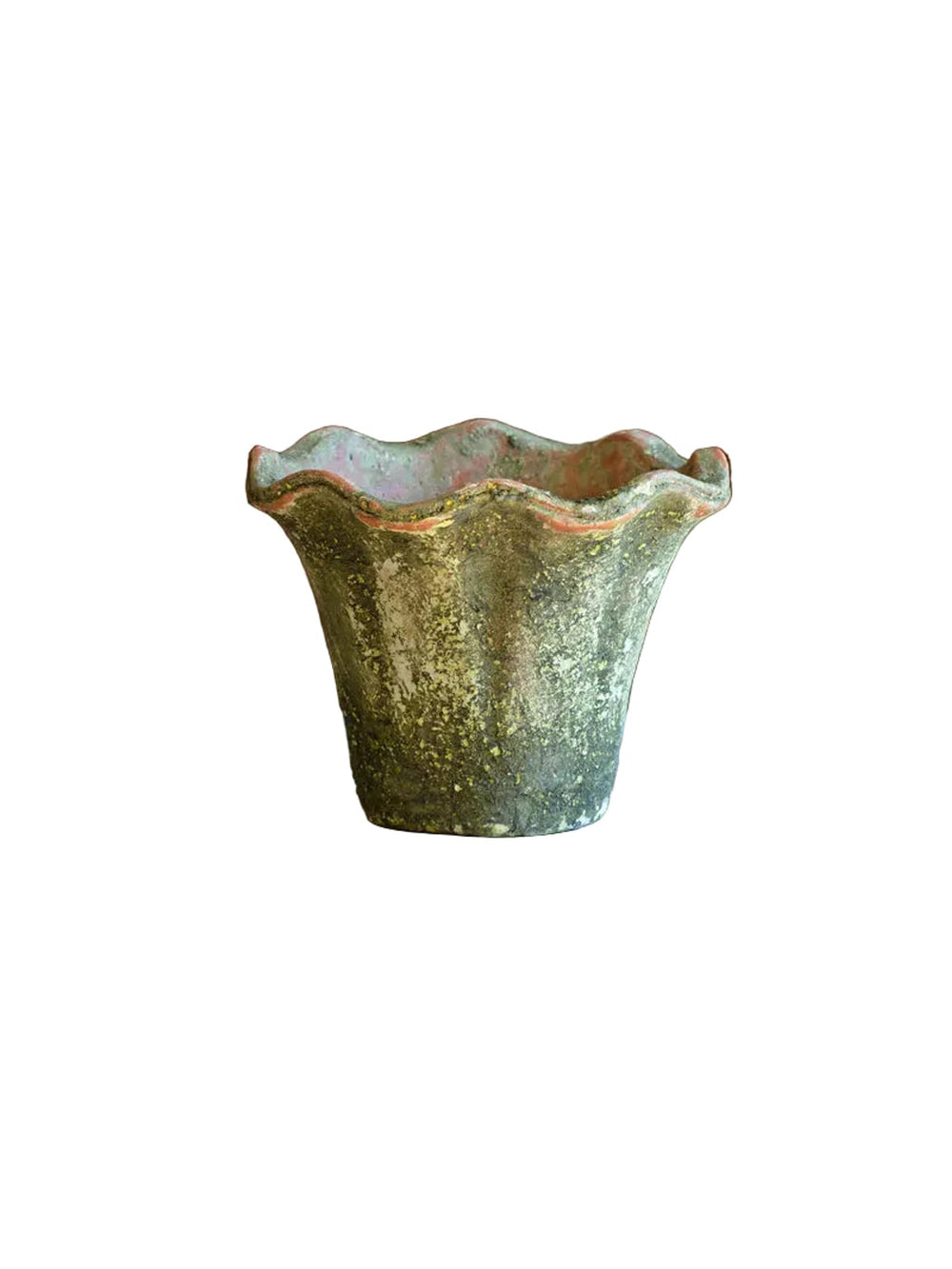 Aged Ruffled Edge Pot
