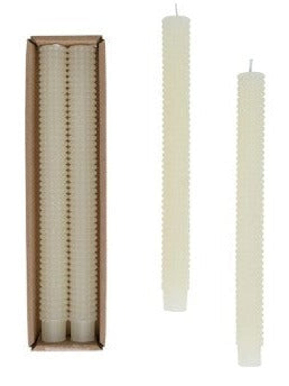 10" Hobnail Pillar Candle S/2