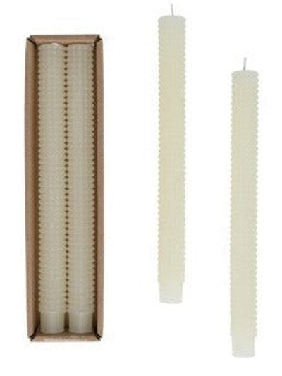10" Hobnail Pillar Candle S/2