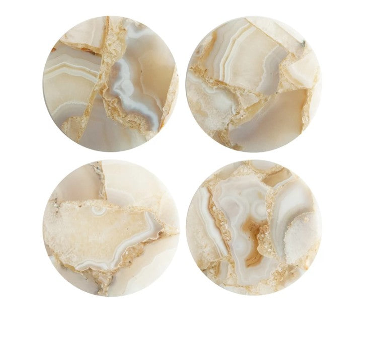 Round Agate Coasters, Multi Color