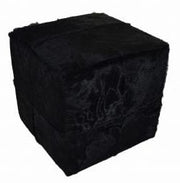 Black Dyed Cowhide Pouf