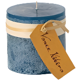 English Blue 4.25" Timber Pillar Candle