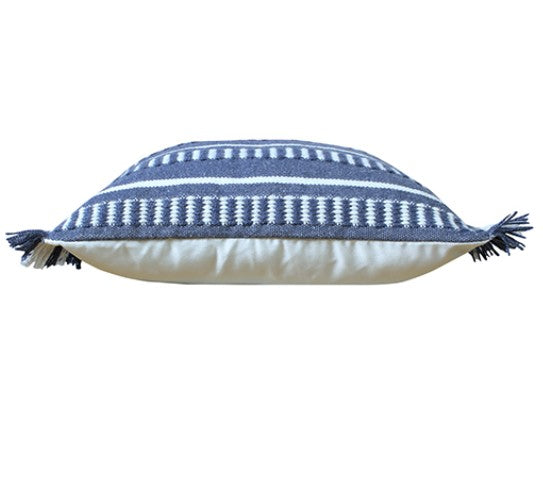 Blue Fringed 20" Pillow