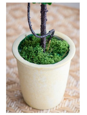 Artificial Boxwood Topiary in Plant Pot |Green & White