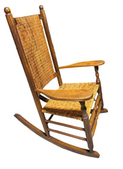 Early American Style Carved Oak Rocking Chair