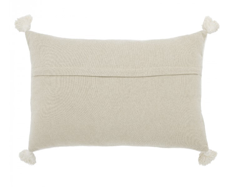 Honeycomb Cotton Tufted Pillow w/Tassels