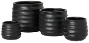 LG Ebony Ribbed Round Pot