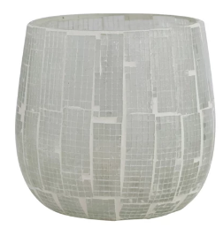Mosaic White Glass Tealight/Votive Holder