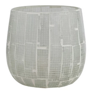 Mosaic White Glass Tealight/Votive Holder