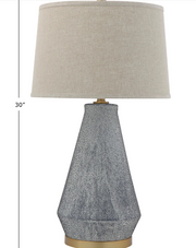 Textured Blue Ceramic Lamp