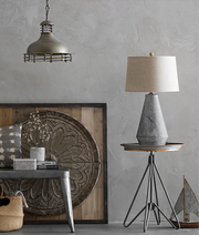 Textured Blue Ceramic Lamp