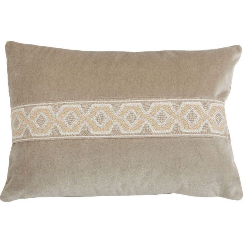 LUMBAR PILLOW |  SERENA TAUPE W/ SAND TRIM | 13 x 19