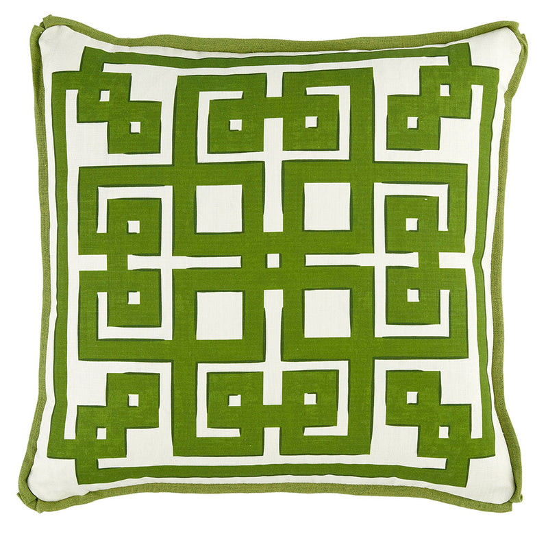 THROW PILLOW | ARLEY MOSS W/ MOSS LINEN BACK & FLANGE
