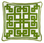 THROW PILLOW | ARLEY MOSS W/ MOSS LINEN BACK & FLANGE