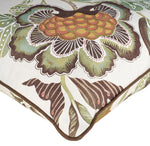 THROW PILLOW | SHANGRI-LA CINNAMON W/ LINEN BARK PIPE EDGE