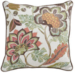 THROW PILLOW | SHANGRI-LA CINNAMON W/ LINEN BARK PIPE EDGE