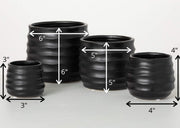MD Ebony Ribbed Round Pot