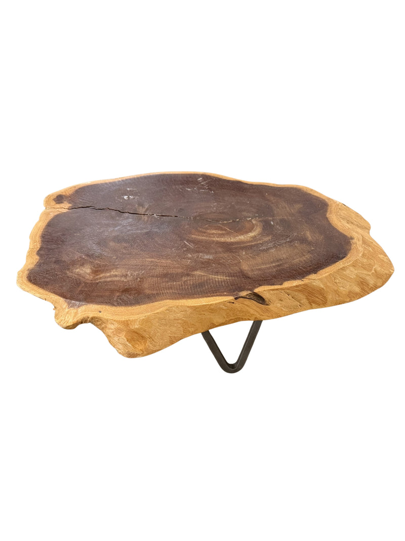 Edged Wood Slab With Metal Feet