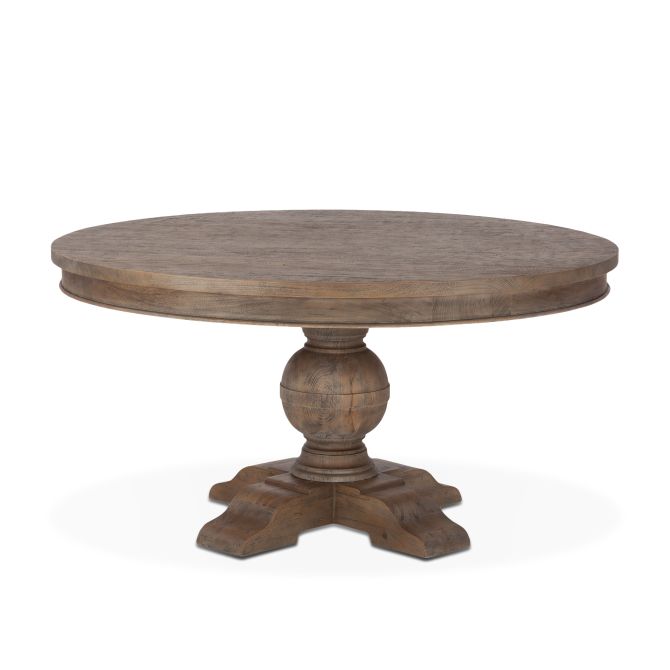 Colonial Plantation Round Dining Table | Weathered Teak | 42"