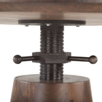 Industrial Modern 40" Round Adjustable Table in Walnut