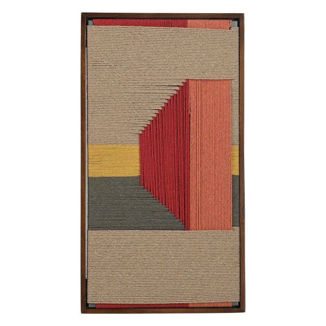 Manila Woven Framed Art | Red 35 x 19