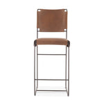 New York Counter Chair | Brown Buffalo Leather | Iron | 18"