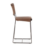 New York Counter Chair | Brown Buffalo Leather | Iron | 18"