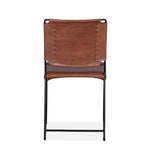 New York 18" Dining Chair in Tobacco Leather and Iron