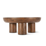 Palermo 39" Round Coffee Table in Acorn Brown