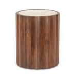 Palermo Round Side Table | White Marble | Royal Brown Base