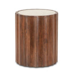 Palermo Round Side Table | White Marble | Royal Brown Base