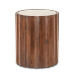 Palermo Round Side Table | White Marble | Royal Brown Base
